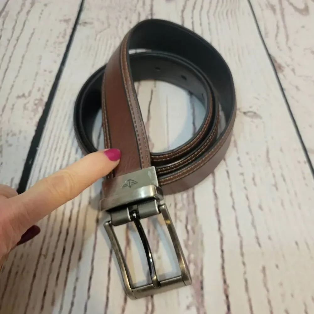 DOCKERS  Imitation Leather Belt Casual Brown Black‎ Men's Size 36
